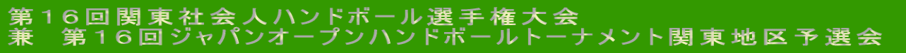 第16回関東社会人ハンドボール選手権大会 兼 第16回ジャパンオープンハンドボールトーナメント関東地区予選会